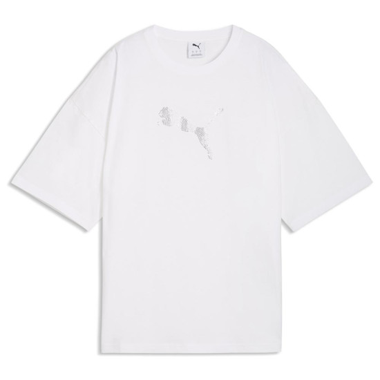 Puma Γυναικεία κοντομάνικη μπλούζα Essentials Graphics Bedazzled Oversized Tee
